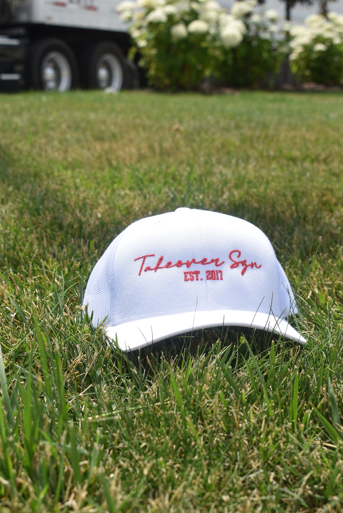 White "Takeover Szn" Trucker Hats